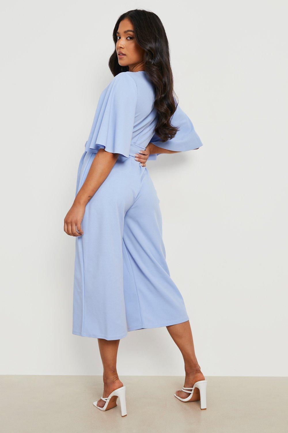 Petite Combinaison jupe culotte a ceinture et manches larges